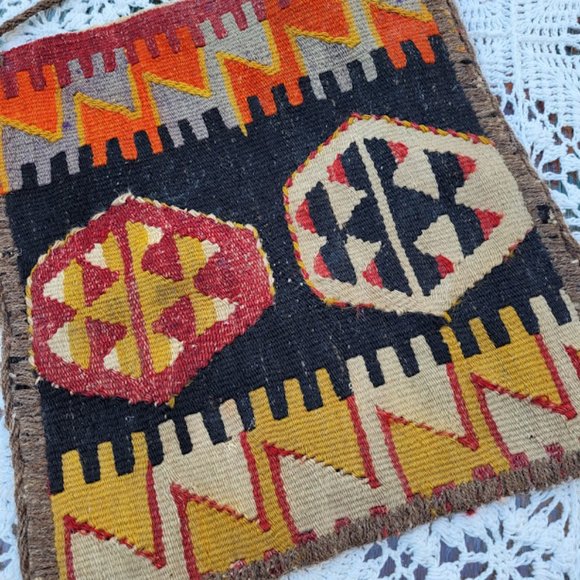 Vintage Tapestry Navajo Aztec Native American Western SW Art Bag Purse Satchel - Picture 4 of 8